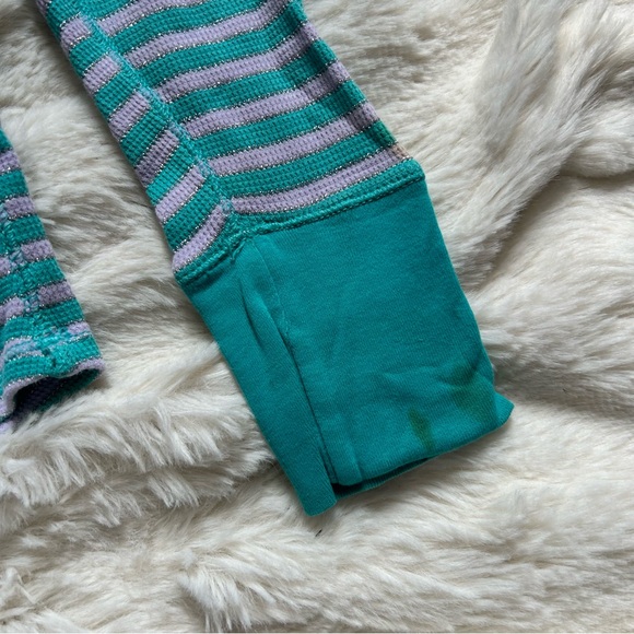 Y2K Victoria’s Secret glitter stripe Henley top with scoop neckline - Picture 2 of 6